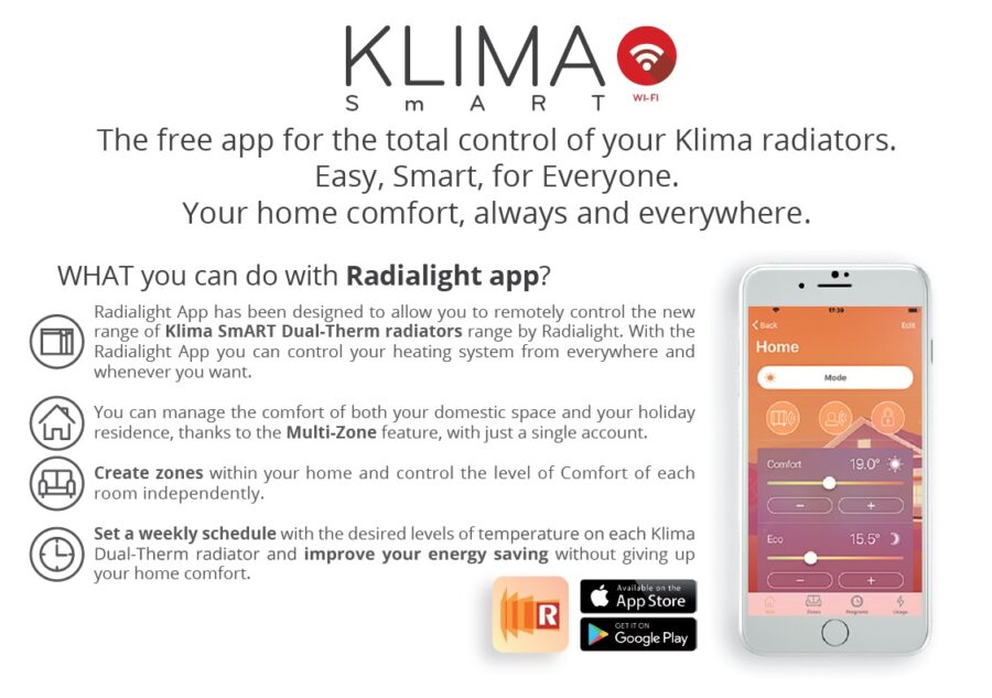 Panou radiant inteligent - Radialight Dual Therm KLIMA WI-FI